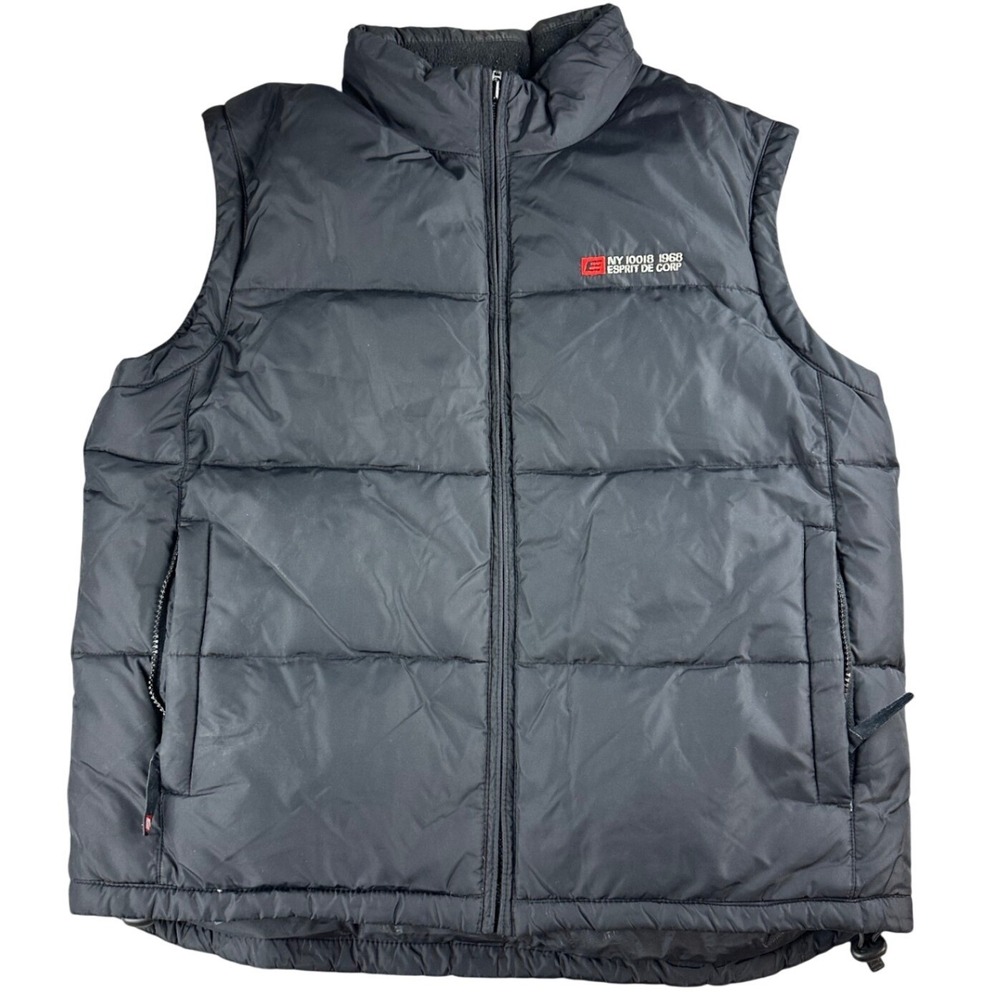 Esprit Puffer Vest Men L Black All Weather Equipment Down Filled‎ Nylon Workwear